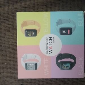 MACARON Yellow and Blue Smartwatch Wearable Technology